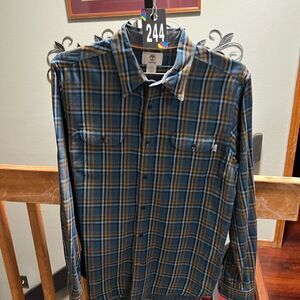 NWOT Timberland Blue Plaid Button-Up Shirt Size Medium #244